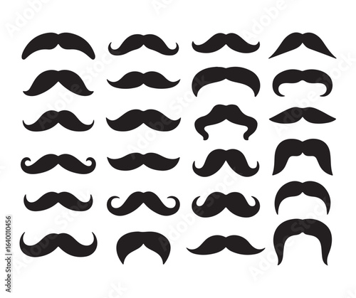 set of mustache vector