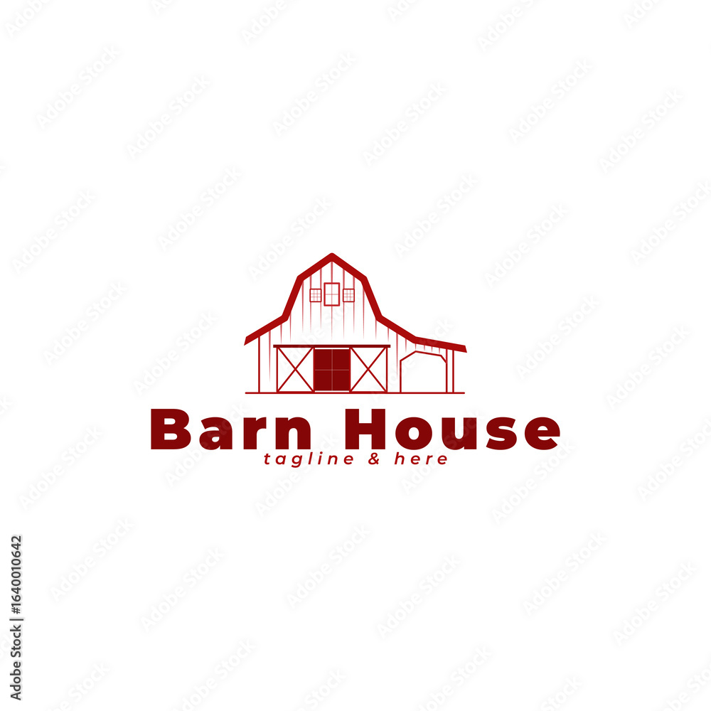 Fototapeta premium vintage retro barn house vector logo design illustration