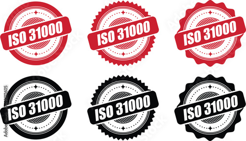 ISO 31000 Certification Badge – Vector Seal for Risk Management Standards and Guidelines