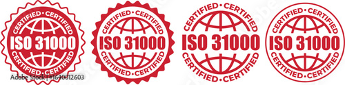 ISO 31000 Certification Badge – Vector Seal for Risk Management Standards and Guidelines
