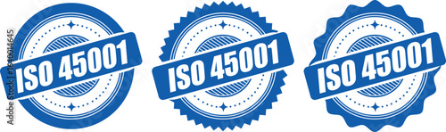 ISO 45001 Certification Badge – Vector Seal for Occupational Health and Safety Management Standards