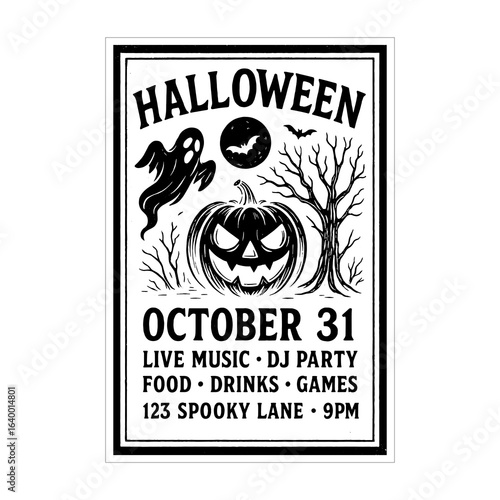  Spooky Halloween Night Party Flyer Design Template