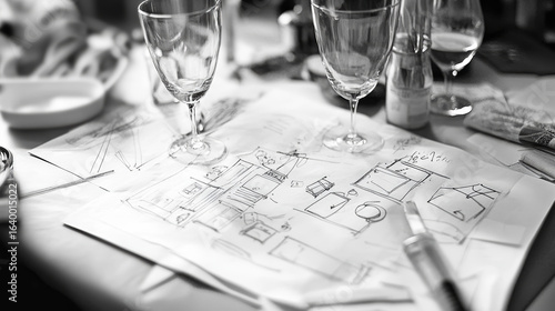 Key Traits of a Napkin Sketch: Conceptual: Used to explain a design, plan, business model, or strategy. 