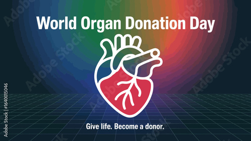 World Organ Donation Day with Heart and Donation Message Design