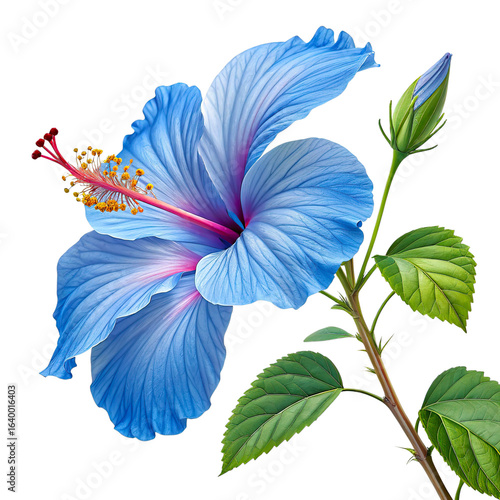 Vibrant Hibiscus Flower Isolated on Transparent Background