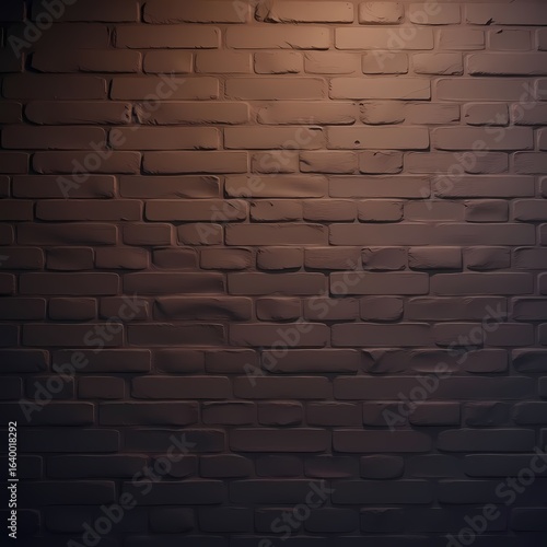 Textured Rustic Brick Wall Background Illuminated by Soft Warm Light, Creating a Gradient Effect for Architectural Elements, Industrial Design, and Urban Visuals.