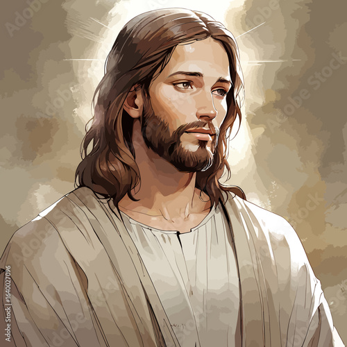 Jesus Christ Illustration Beautiful Portrait of Jesus Christ
