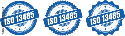 ISO 13485 Certification Badges – Vector Stamp for Medical Device Quality Standards