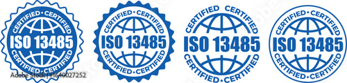 ISO 13485 Certification Badges – Vector Stamp for Medical Device Quality Standards