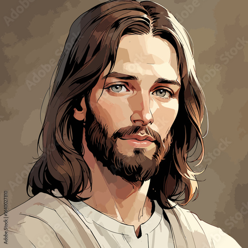 Jesus Christ Illustration Beautiful Portrait of Jesus Christ