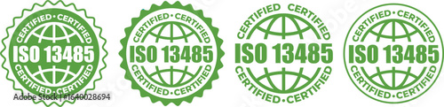 ISO 13485 Certification Badges – Vector Stamp for Medical Device Quality Standards