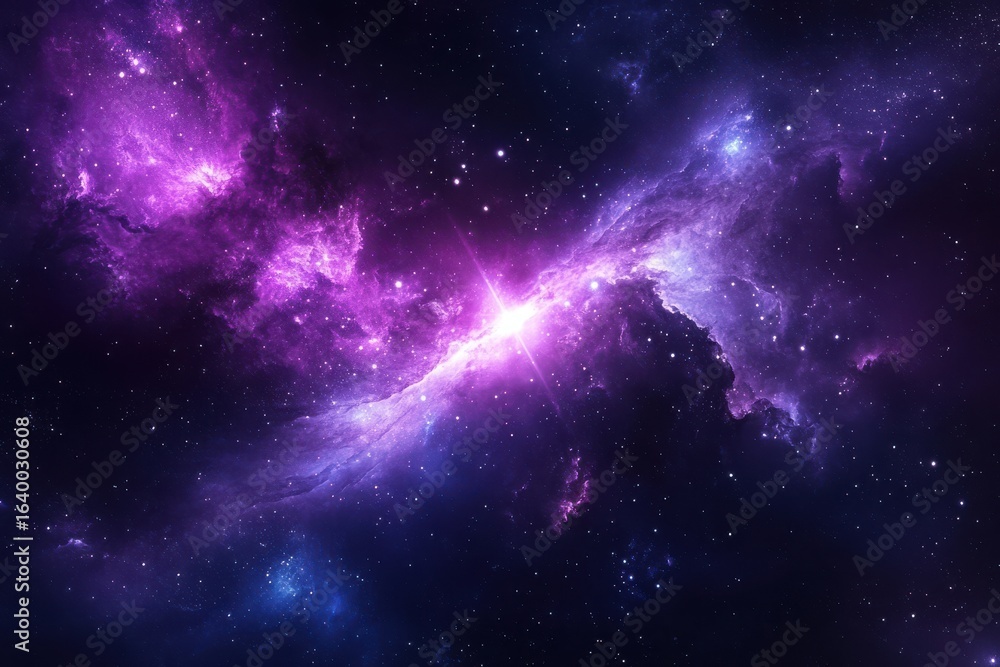 Majestic Cosmic Clouds of Deep Space with Violet and Purple Hues Amidst the Stars Majestic Cosmic Clouds of Deep Space with Violet and Purple Hues Amidst the Stars