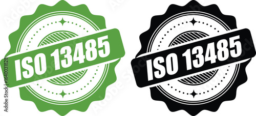 ISO 13485 Certification Badges – Vector Stamp for Medical Device Quality Standards