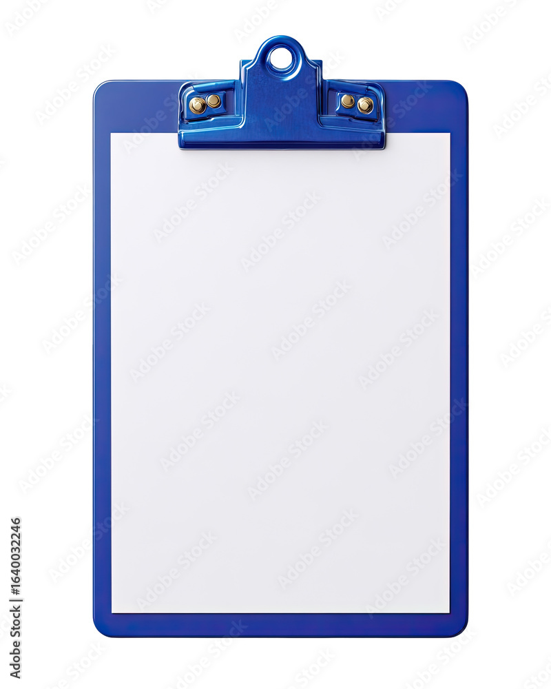 Blue clipboard with blank white paper (2) Blue clipboard with blank white paper (2)