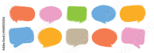 Speech bubble grunge set. Colorful painted graffiti Speech bubble drip symbol. isolated on white background. vector illustration.