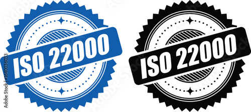 ISO 22000 Certification Stamp – Vector Seal and badge for Food Safety Standards