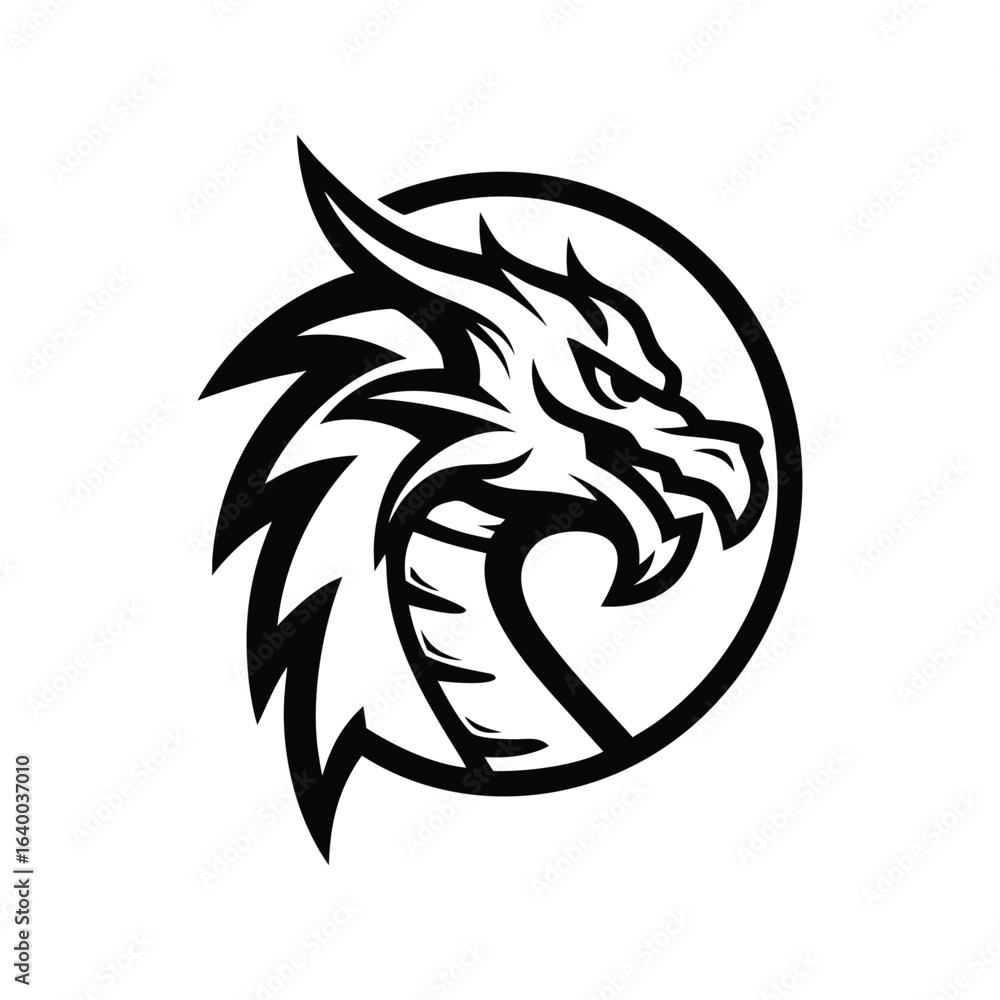 Obraz premium Dragon Head Logo Illustration for Sports Teams
