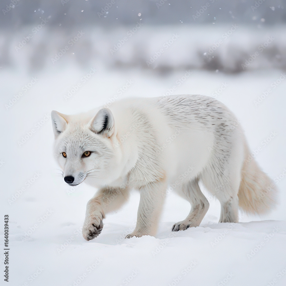 Fototapeta premium arctic fox in the snow