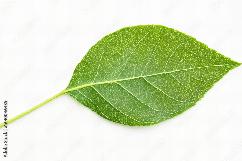 Obraz premium Fresh Green Leaf Isolated on White Background