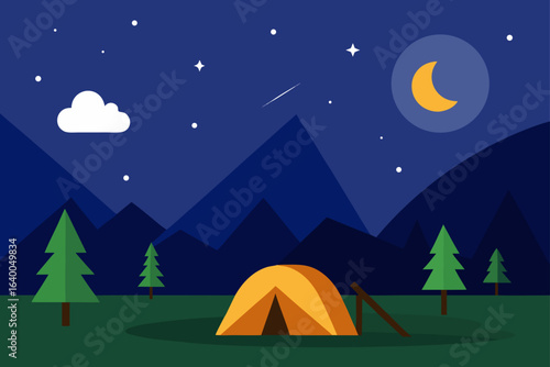 camping at night