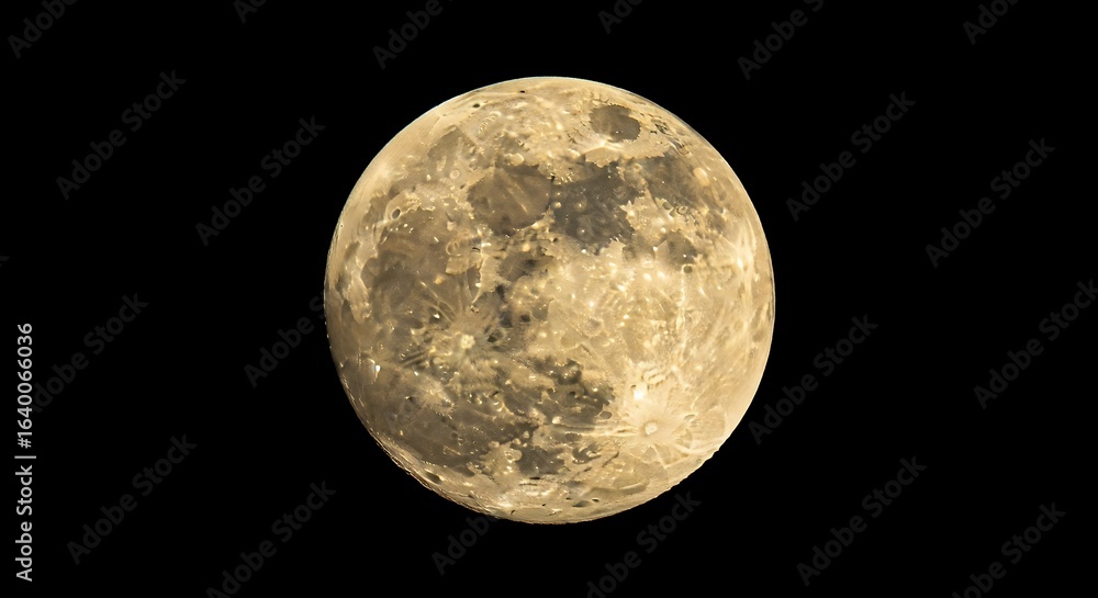 Fototapeta premium Stunning Full Moon Image Lunar Landscape Photography Night Sky View Detailed Surface Texture Celestial Body Astronomy Stock Photo