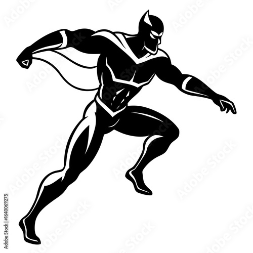 Dynamic superhero in action pose