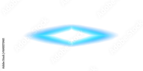 Glowing Blue Diamond Shape on White Background
