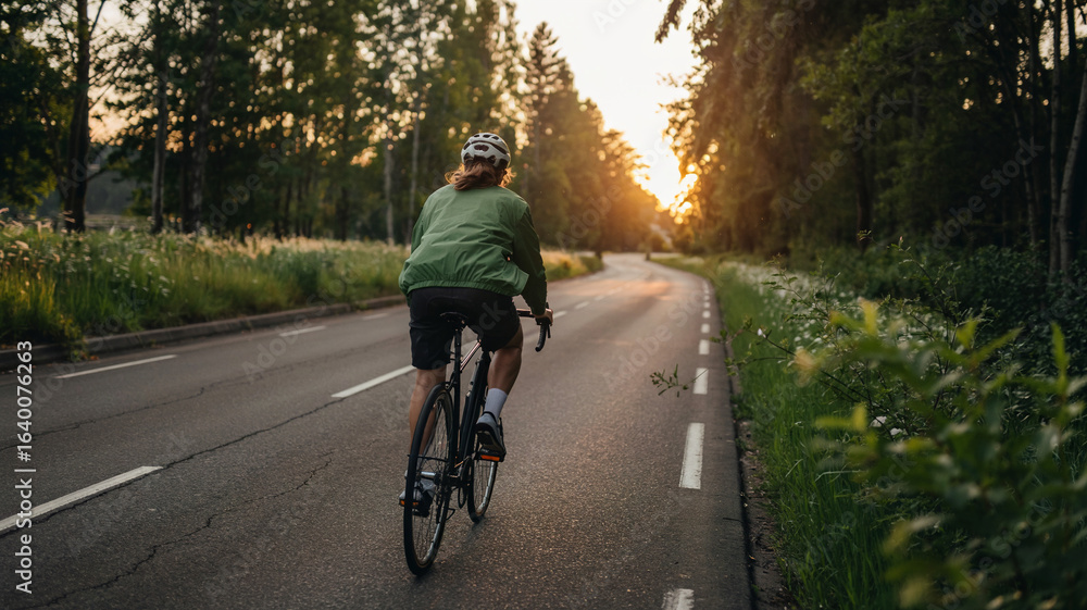 Obraz premium cruising down the bike lane with ease and comfort