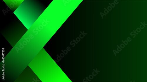 Elegant green ribbons glowing background