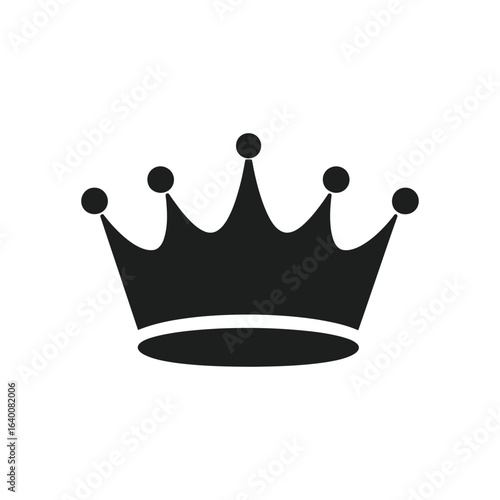 Black crown icon illustration on a white background for design