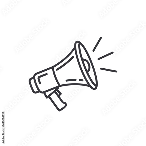 Vector art of megaphone with sound waves, isolated on white background