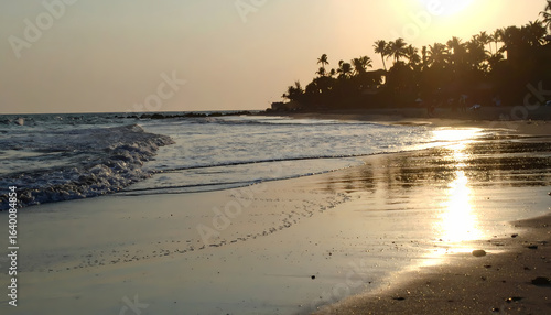 Wallpaper Mural Sunset beach scene golden light Torontodigital.ca