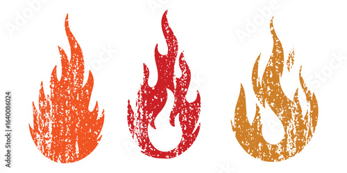 Cartoon campfire. Fire flames, bright fireball, heat wildfire and red hot bonfire campfire, red fiery flames isolated vector illustration set. Animated form and square, fireball and flame