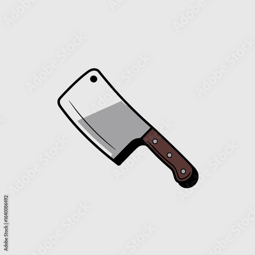 butcher cleaver icon, kitchen knife vector, meat cleaver illustration, chopping knife design, culinary tool graphic, sharp blade symbol, professional kitchen tool, heavy duty knife, meat cutting cleav
