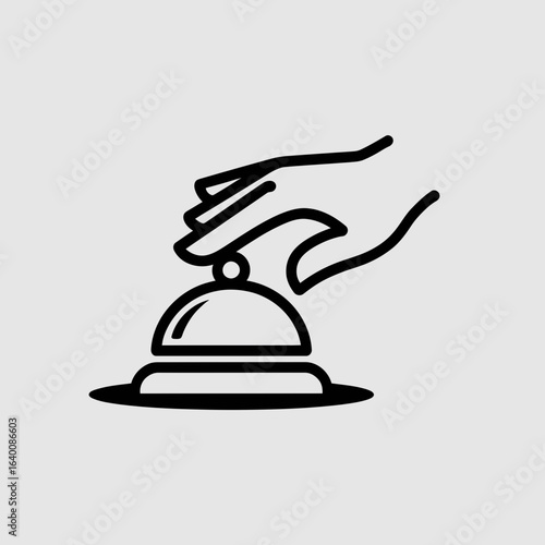 service bell icon, hotel bell, reception desk bell, concierge bell symbol, hand pressing bell, hospitality icon, front desk service, customer service bell, ring bell illustration, hotel assistance sym