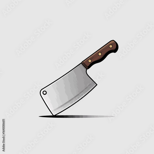butcher cleaver icon, kitchen knife vector, meat cleaver illustration, chopping knife design, culinary tool graphic, sharp blade symbol, professional kitchen tool, heavy duty knife, meat cutting cleav