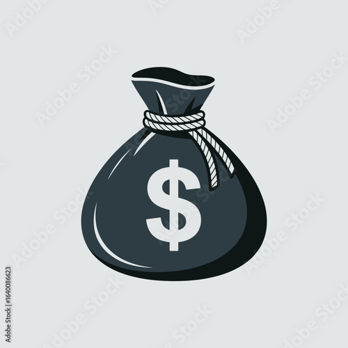 money bag icon, dollar sack illustration, finance symbol graphic, wealth icon design, savings bag vector, investment graphic, cash bag clipart, financial success illustration, money pouch icon, bankin