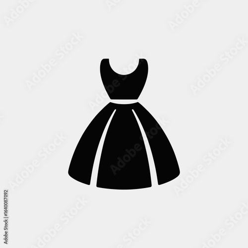dress icon, gown silhouette, fashion dress vector, elegant clothing symbol, evening gown graphic, party dress logo, formal wear icon, cocktail dress silhouette, stylish outfit vector, black dress symb