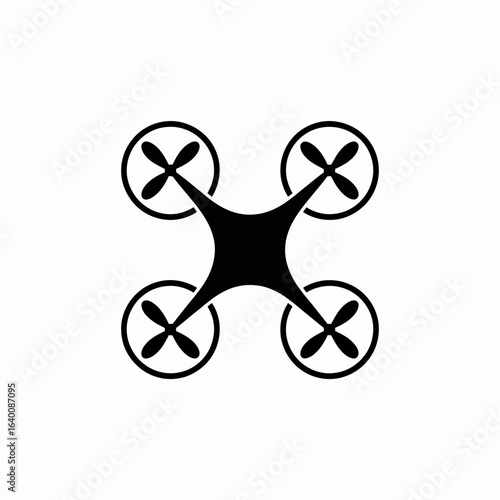 drone icon, quadcopter silhouette, drone vector, aerial photography symbol, flying drone graphic, unmanned aerial vehicle icon, UAV vector, remote control drone symbol, drone technology illustration, 