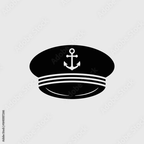 captain hat, sailor cap, navy hat, nautical symbol, anchor icon, maritime, sea captain, ship officer, naval officer, seafaring, sailing, sailor uniform, naval cap, boat captain, admiral, yacht captain