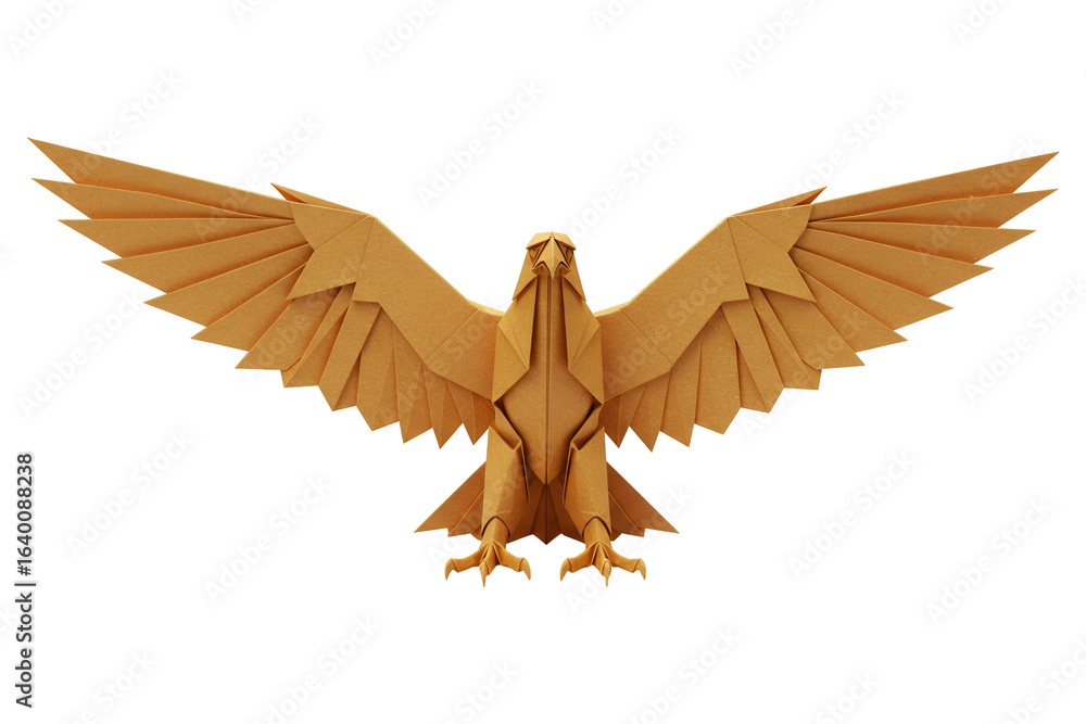 Naklejka premium Majestic origami eagle with outstretched wings symbolizes freedom and power