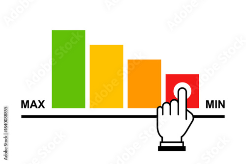 Color scale from maximum to minimum. Flat vector illustration.