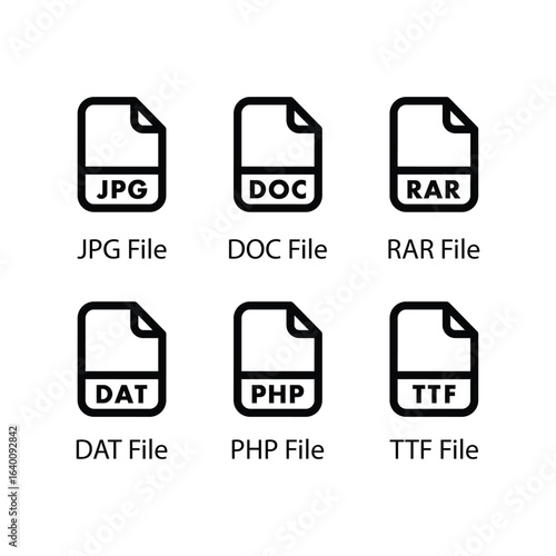 JPG, DOC, RAR, DAT, PHP, TTF, File icon