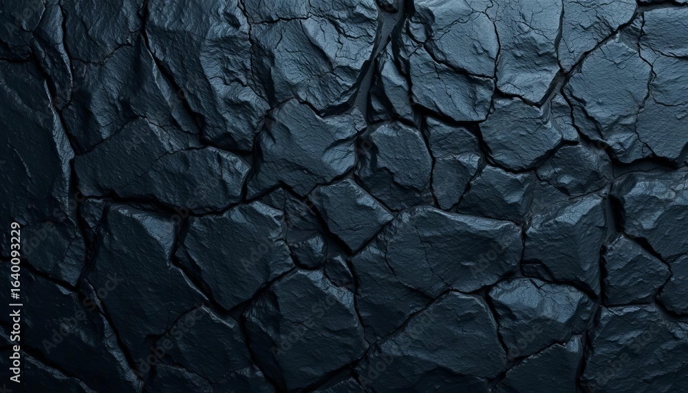 Fototapeta premium Dark, textured black rock surface, wide panoramic format, ideal for web banner design, abstract rock, abstract background