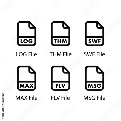 LOG, THM, SWF, MAX, FLV, MSG, File icon