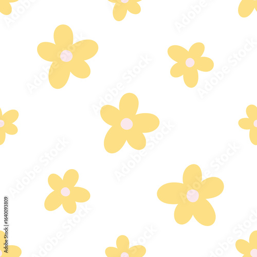 seamless floral pattern with yellow flowers 