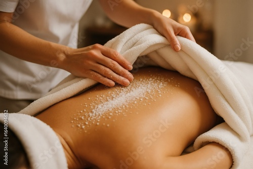 Wallpaper Mural Spa treatment with salt scrub and towel Torontodigital.ca