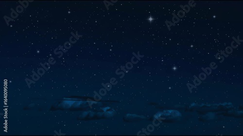 Wallpaper Mural Peaceful and magical starry night sky with glowing moonlight and drifting clouds under an indigo cosmos Torontodigital.ca