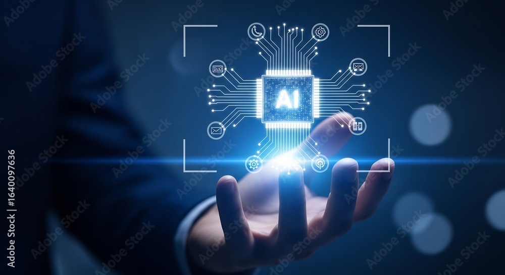 Fototapeta premium Artificial Intelligence Revolutionizing Business and Technology with AI Solutions