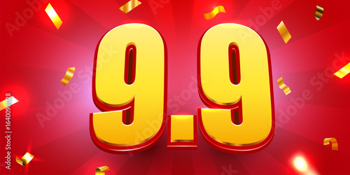 9.9 discount flash sale background. Vector illustration for shopping day, online shopping, special Offer coupon, voucher, banner template, websites, social media advertising. Vector illustration